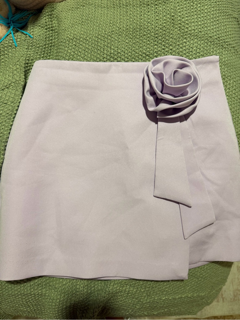 Endless Rose Lavender Mini Skirt with Rosette Detail